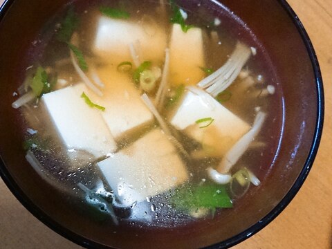 豆腐とえのきの中華スープ(天津飯のあんで)